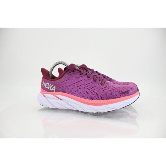Hoka One One Clifton 8 Womens Grape Wine Beautyberry Running Shoes Size 9.5 B - Picture 2 of 13